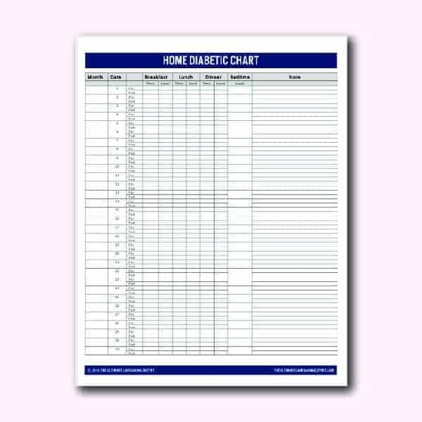 product image-home diabetic chart